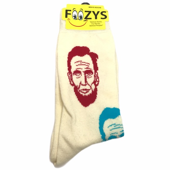Foozys Other - Foozys Abraham Lincoln Socks, Cream, Red, Blue